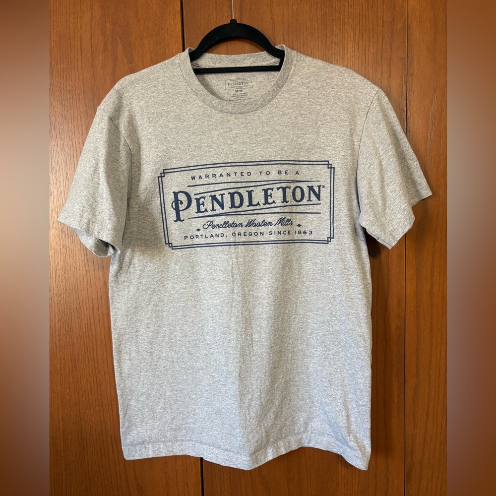Pendleton Unisex Heather Gray Logo Tee Size Medium
